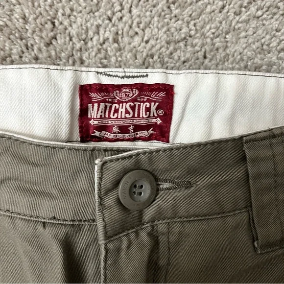 Matchstick Men's Cargo Pants in Olive Green - Picture 2 of 3